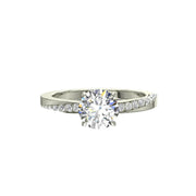 Solitaire diamant naturel rond 0.75 carat or blanc Bianca